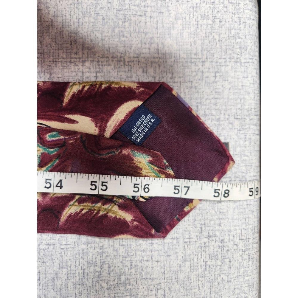 Nino Cerruti Handmade Silk Crepe Mens Tie Abstract Multicolor 58in Long - Picture 6 of 6